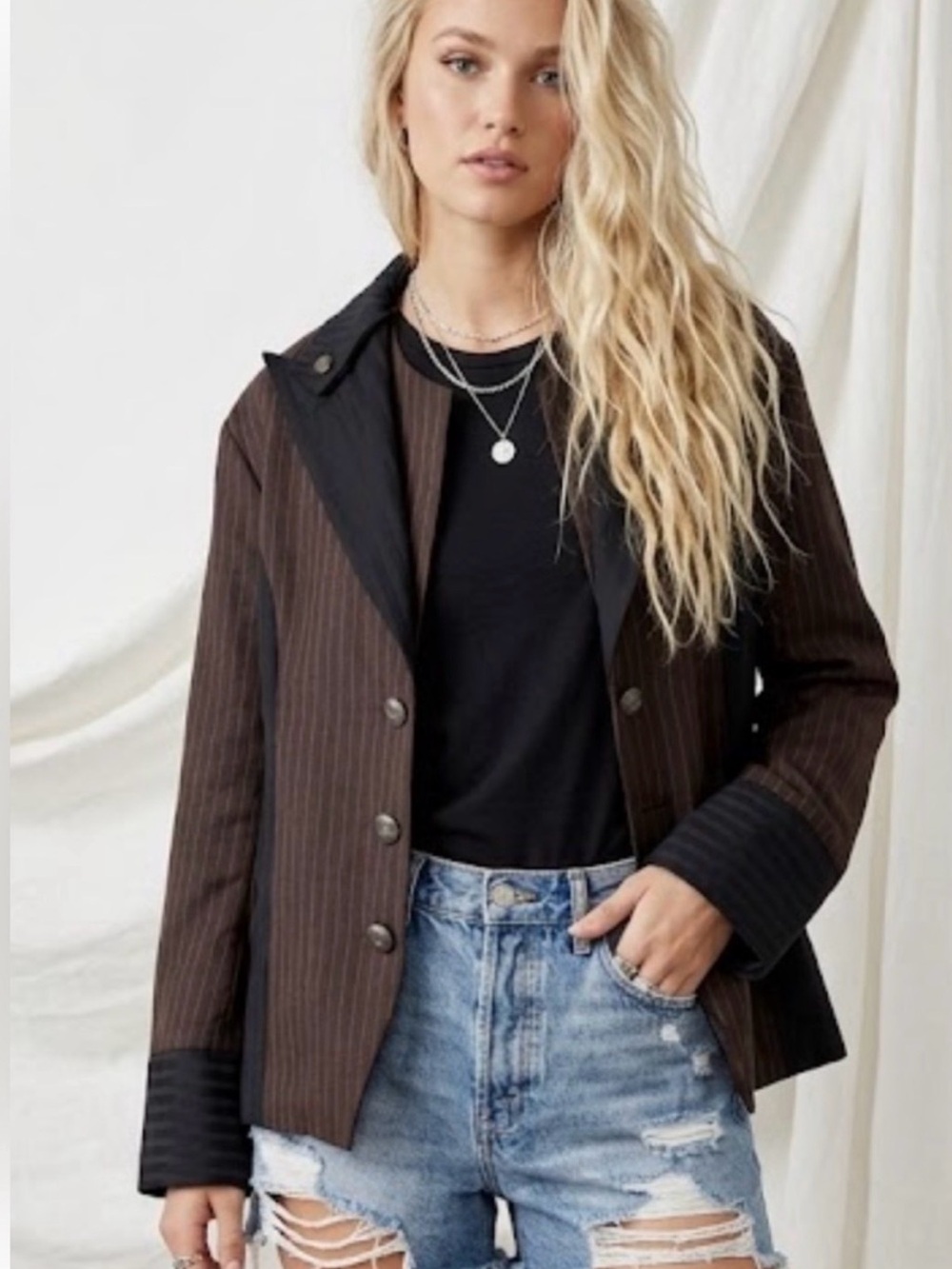 Steam Trunk Brown and Black Tuxedo Style Jacket - Size M/L